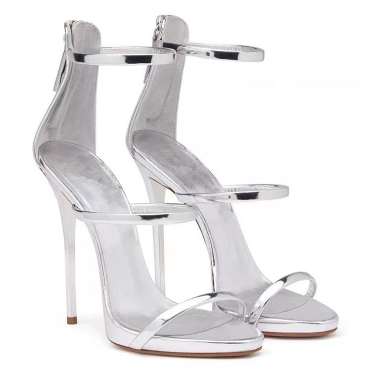 Women High Heel Increase Height Sexy Simple Style Fashion Versatile Trendy Triple Black Silver Free shipping