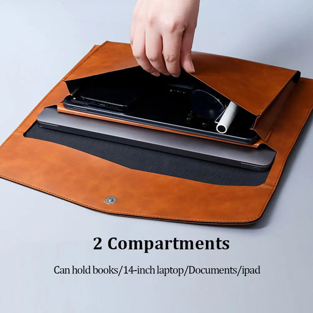 A4 File Folder Large Capacity Document Bag Business Briefcase Magnetic Button Waterproof Laptop Cases Office Organizer 250107