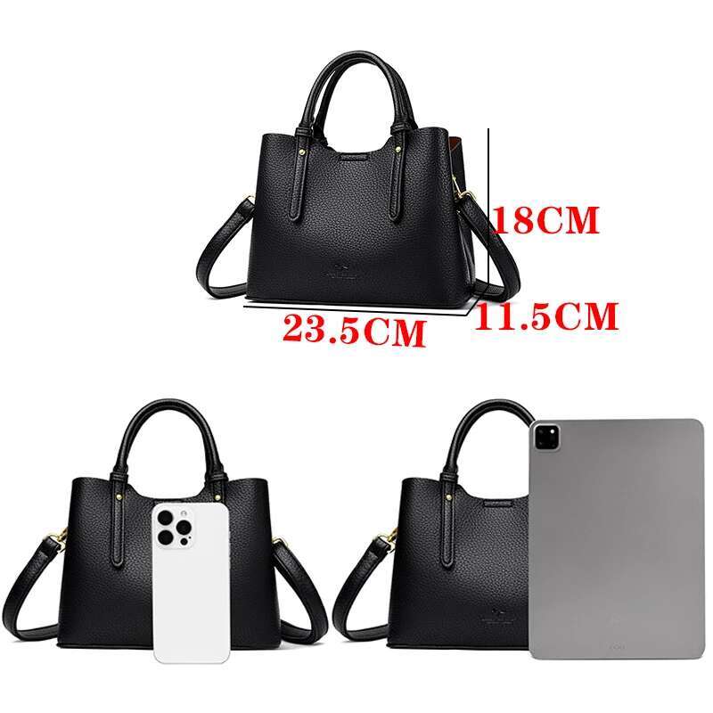 2024 Fashion Handbag For Women Classic Leather Hand Bags Shoulder Designer Large Tote Ladies Crossbody Bag Female Sac