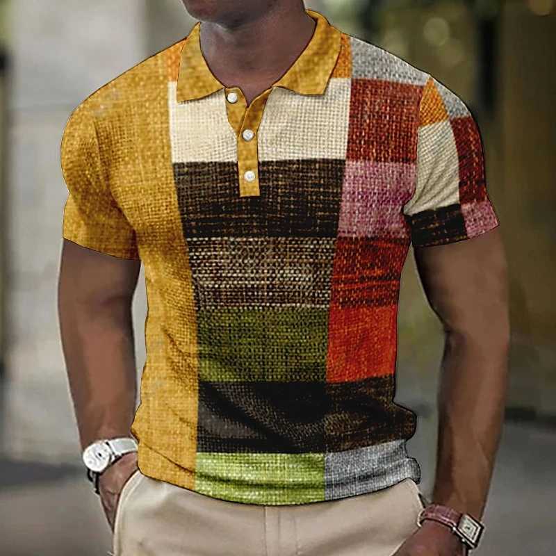 Summer Retro Mens Polo Shirt 3D Printed Shirt Casual Fashion Short Sleeved Shirt Clothing T-shirt Breathable Polo Shirt HommeXJ250108
