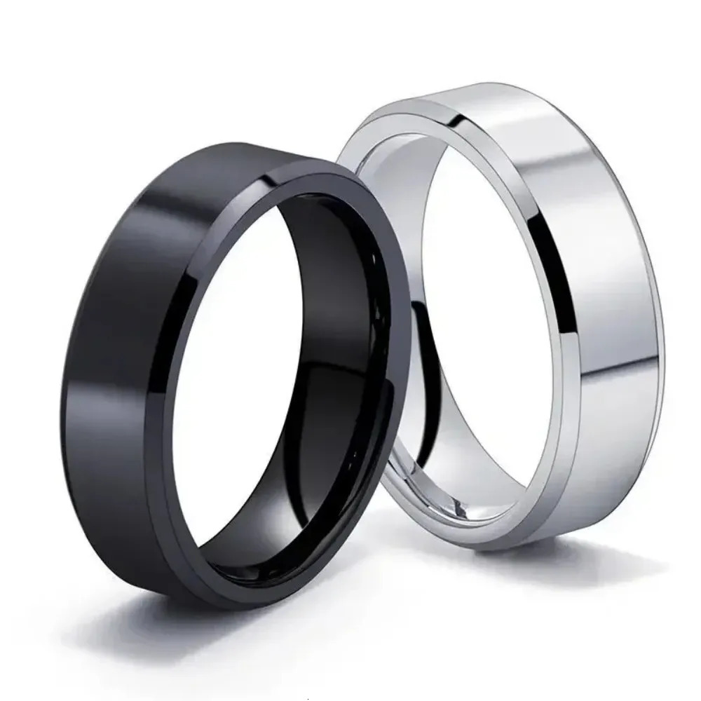 Fashion Charm Jewelry Ring for Men Women Stainless Steel Black Rings Wedding Engagement High Quality Matte Male Accessory 250107