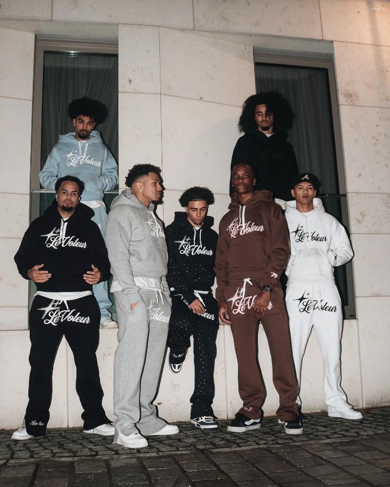 Mens Tracksuits Sportswear Hoodie Sweatpants Two Piece Set Mens Harajuku Hip Hop Letter Embroidery Oversized Sweatshirt Casual Pants