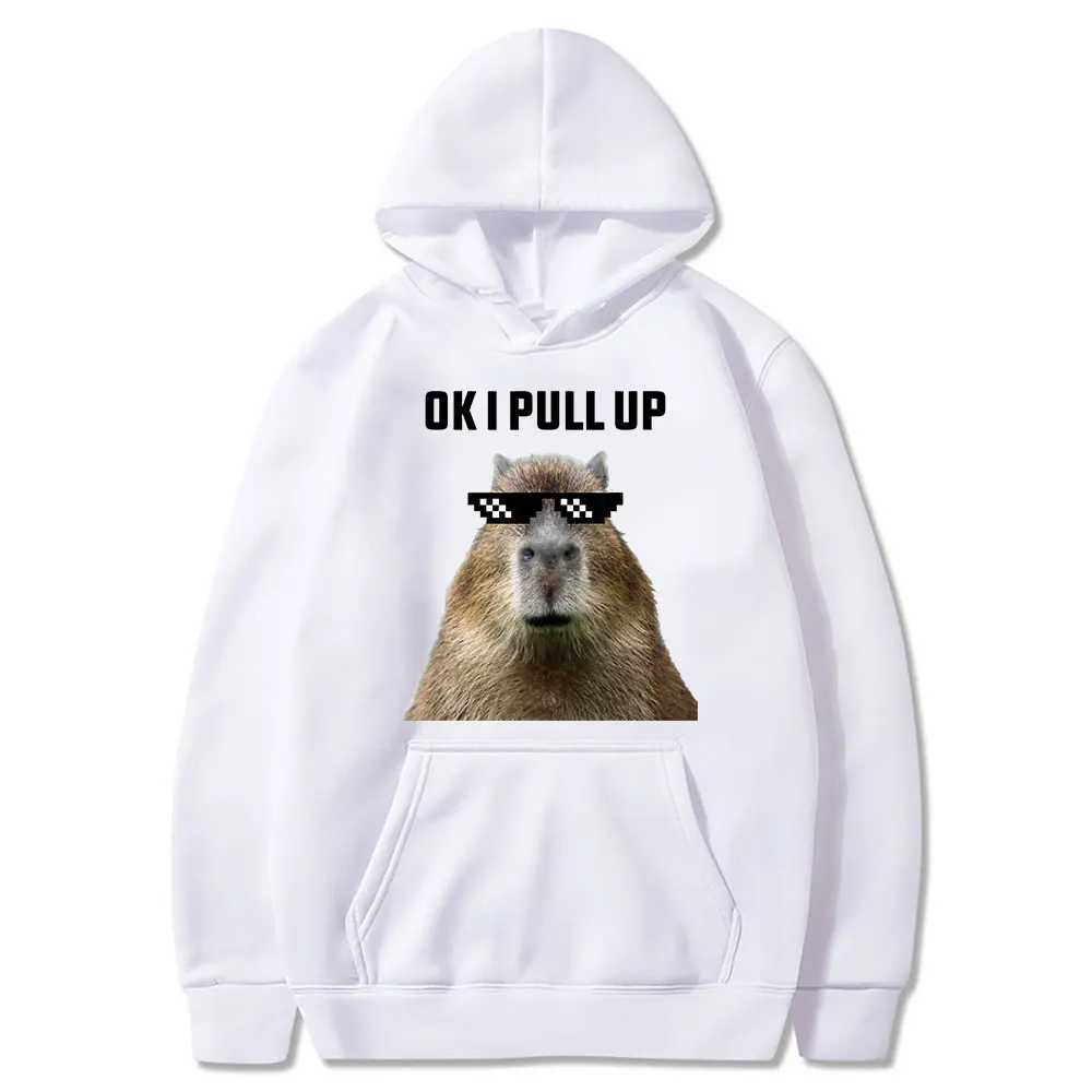 Its interesting that I pulled up the Capybara printed hoodie for mens fashion casual super big hoodie sports shirt Gothic zipper youth clothing W25010