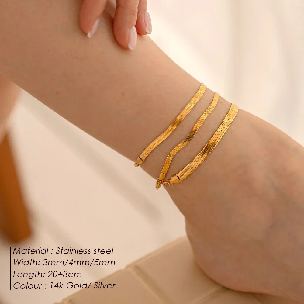 Womens 10PCS Snake Chain Foot Chains Summer WomensMens Beach Blade Chain Foot Chains Stainless Steel Non Allergic Wholesale 250107