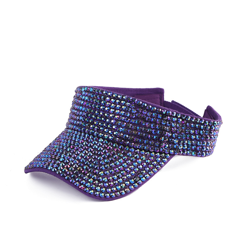 Summer sun hat fashion versatile diamond sequins hollow cap casual students sunscreen breathable short brim hat wholesale