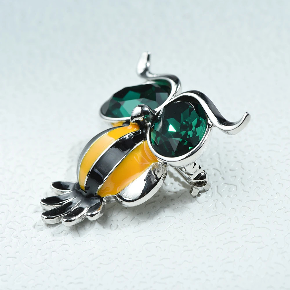 ICEYYSilver Enamel stripe Owl Brooch Big Eye Animal Lapel Pin Mens Suit Badge Scarf Buckle Clothing Party Women Accessories 241230