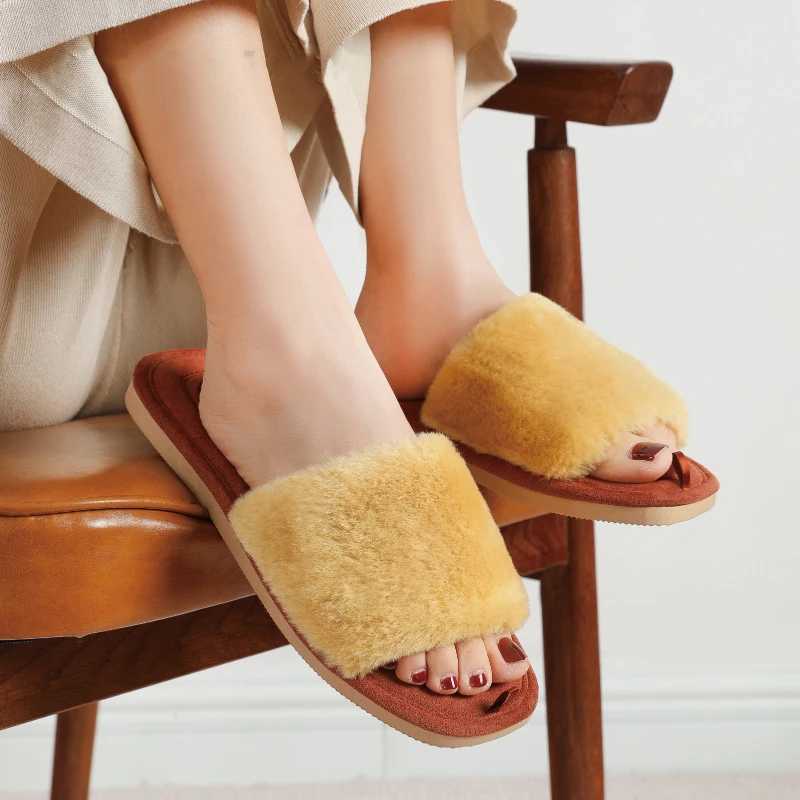 New Arrival Bebear Fashion Comfortable Womens Slippers Winter Warm Smooth Womens Indoor Fur Womens Slippers Warm Plush Womens Shoes T250108