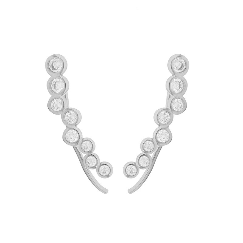 KYOUNUO Gold Silver Filled Ear Climber Earrings For Women Zircon Piercing Womens Ear Crawler Stud Earrings Jewelry Wholesale 250103