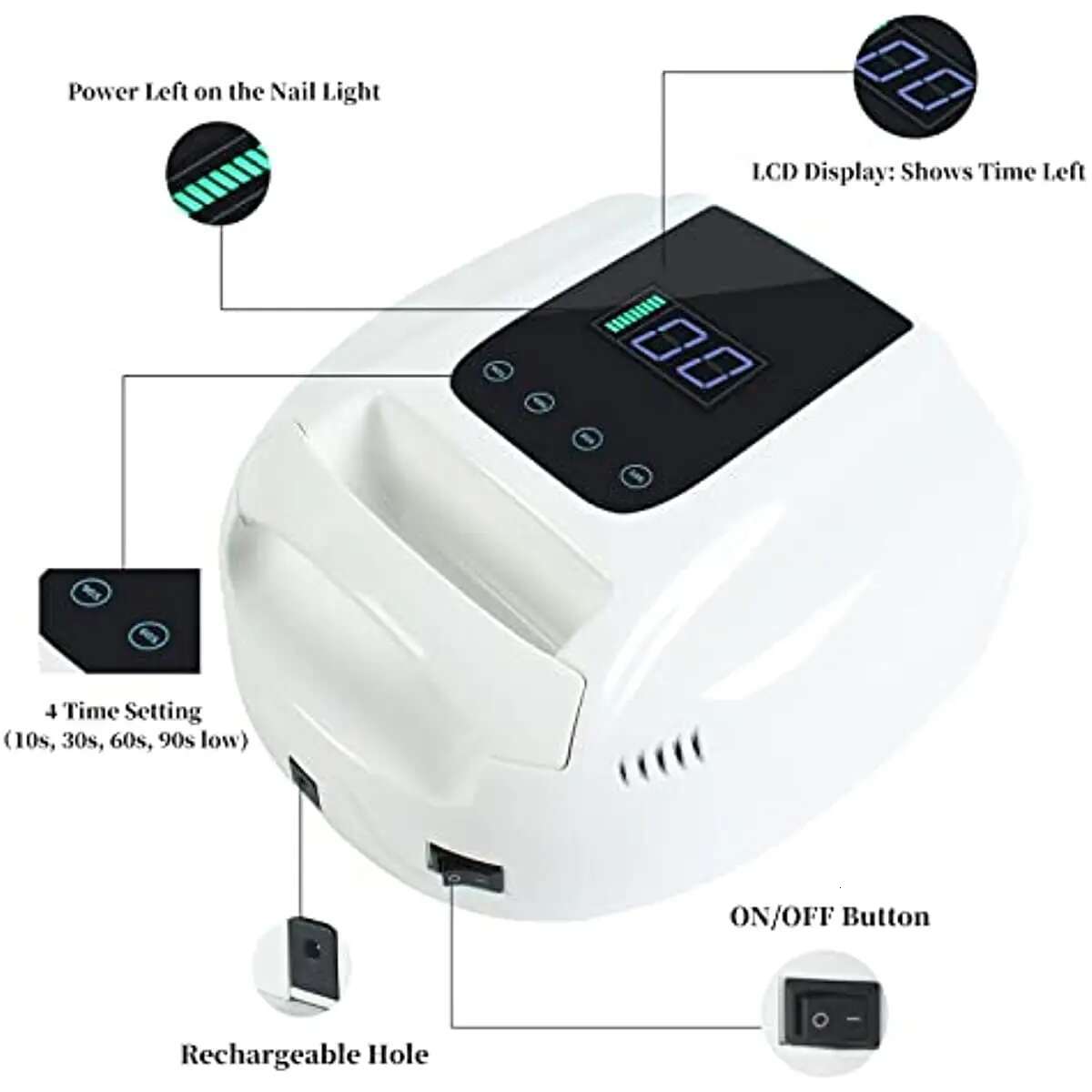 2022 New Rechargeable Cordless Gel Polish Dryer for Nails Manicure Light Wireless Nail UV LED Lamp