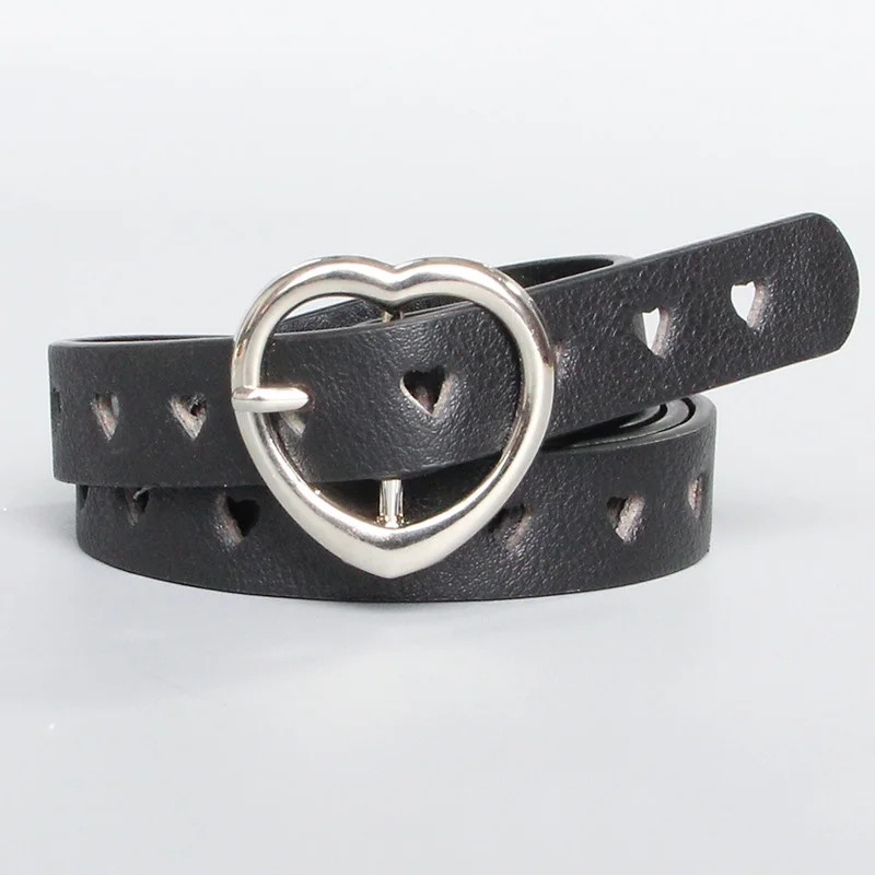 Kawaii Pink Y2k Belt Women Jeans Buckle Adjustable Multicolor Cute Heart Studded Belt Korean Fashion Y2k Accessories 105CM 250107