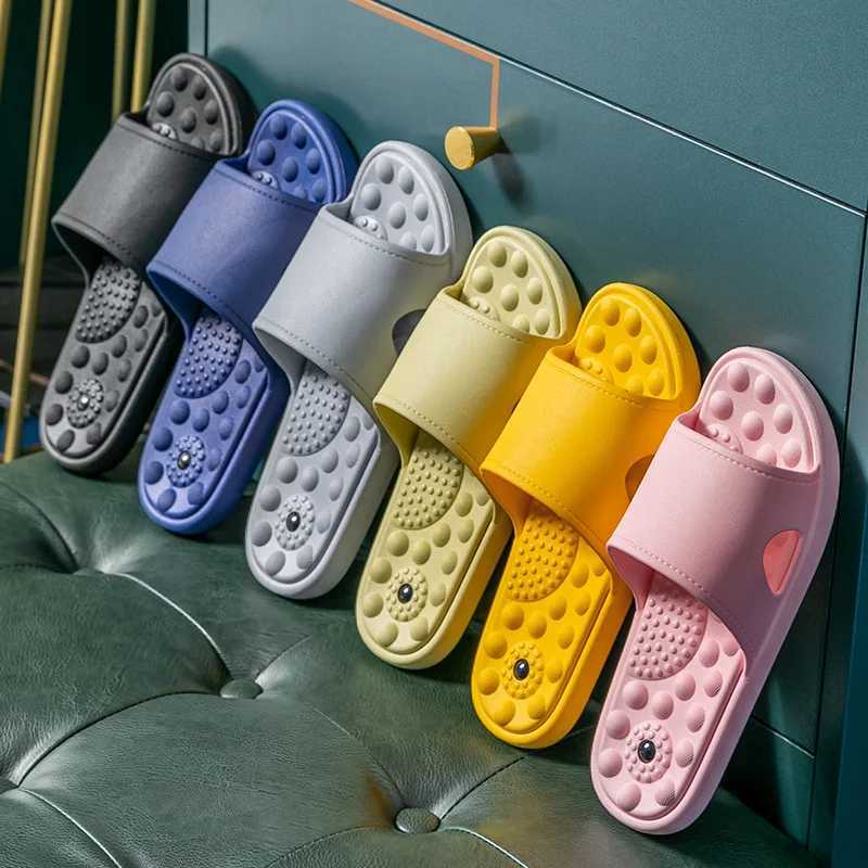 New Arrival Foot massage slider womens summer beach sandals couple soft family slider flat shoes without slider bathroom shower slider T250108