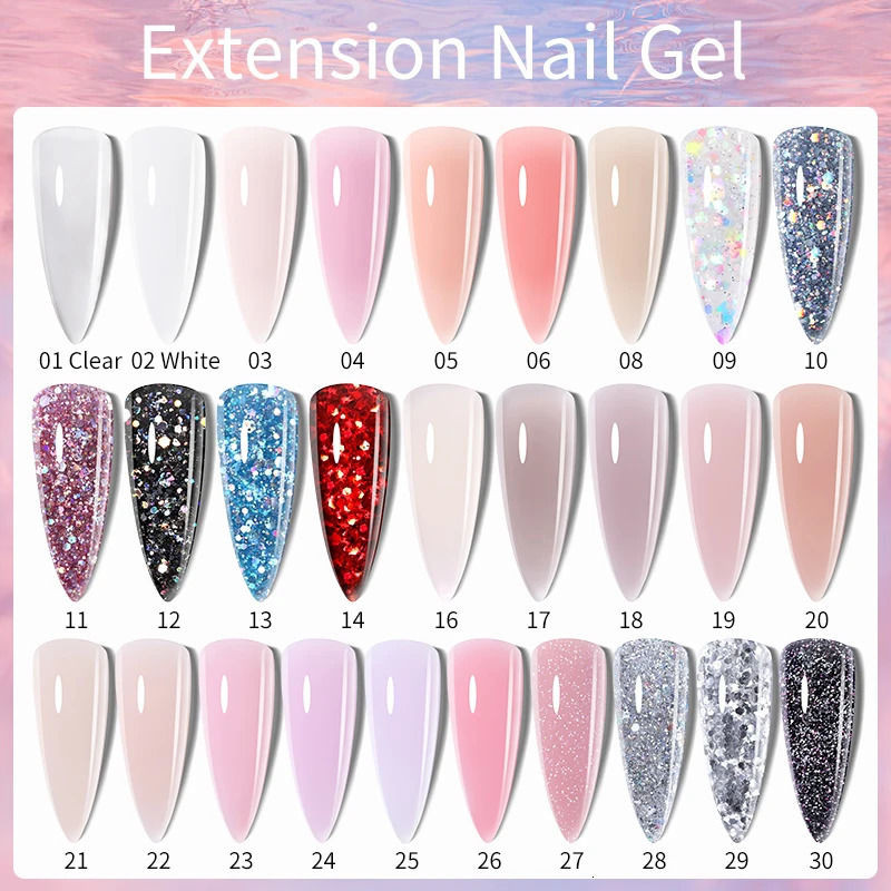 LILYCUTE 15ML Quick Gel Nail Polish Nude Milk White Color Finger Prolong Acrylic Crystal Construction Hard Varnish 241230