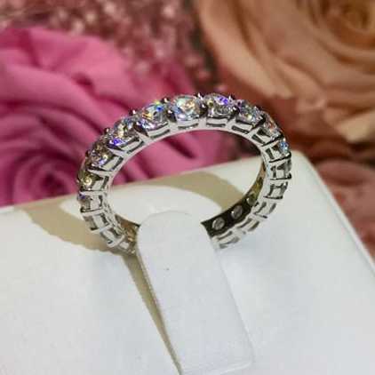 Classic14K Gold Wedding Ring Full Eternity 3mm Lab Grown Diamond IGI Certificate Wedding Ring