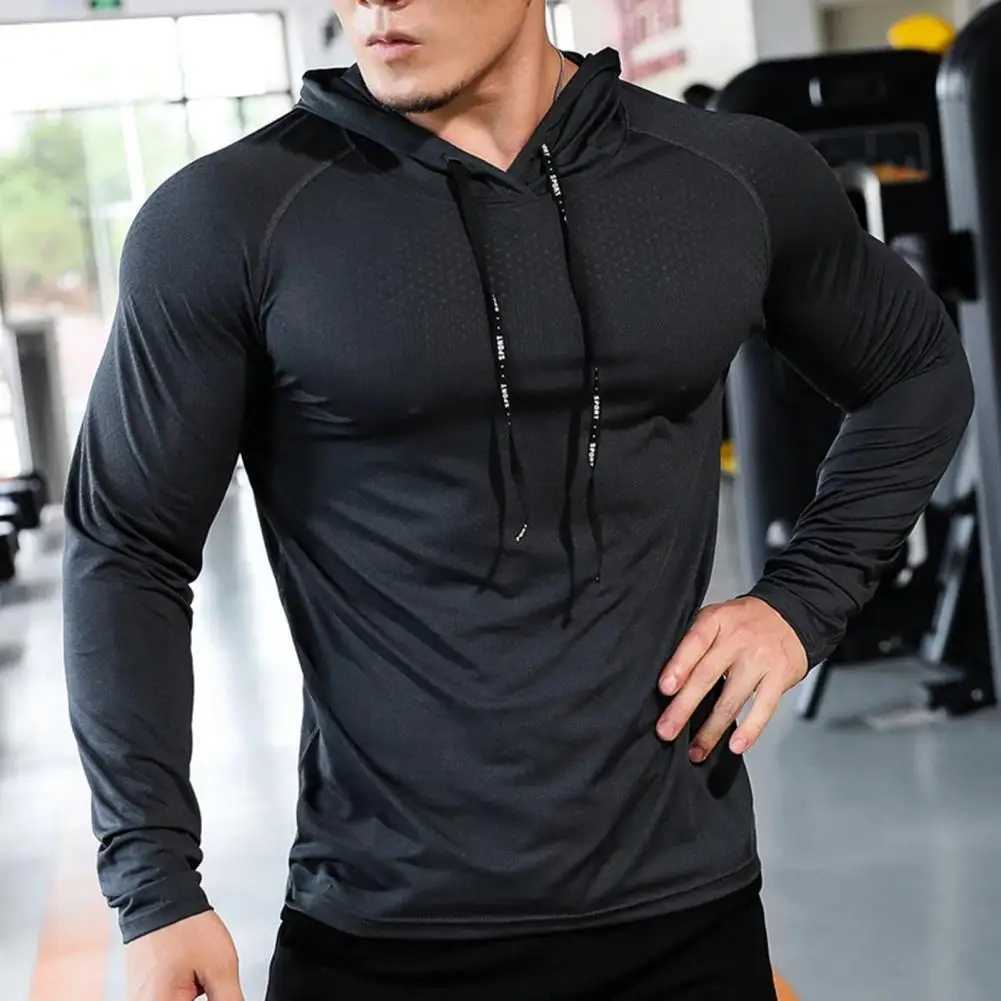 Mens fitness tracksuit running hoodie gym jogging hoodie outdoor sweatshirt top muscle training sweatshirt W250108
