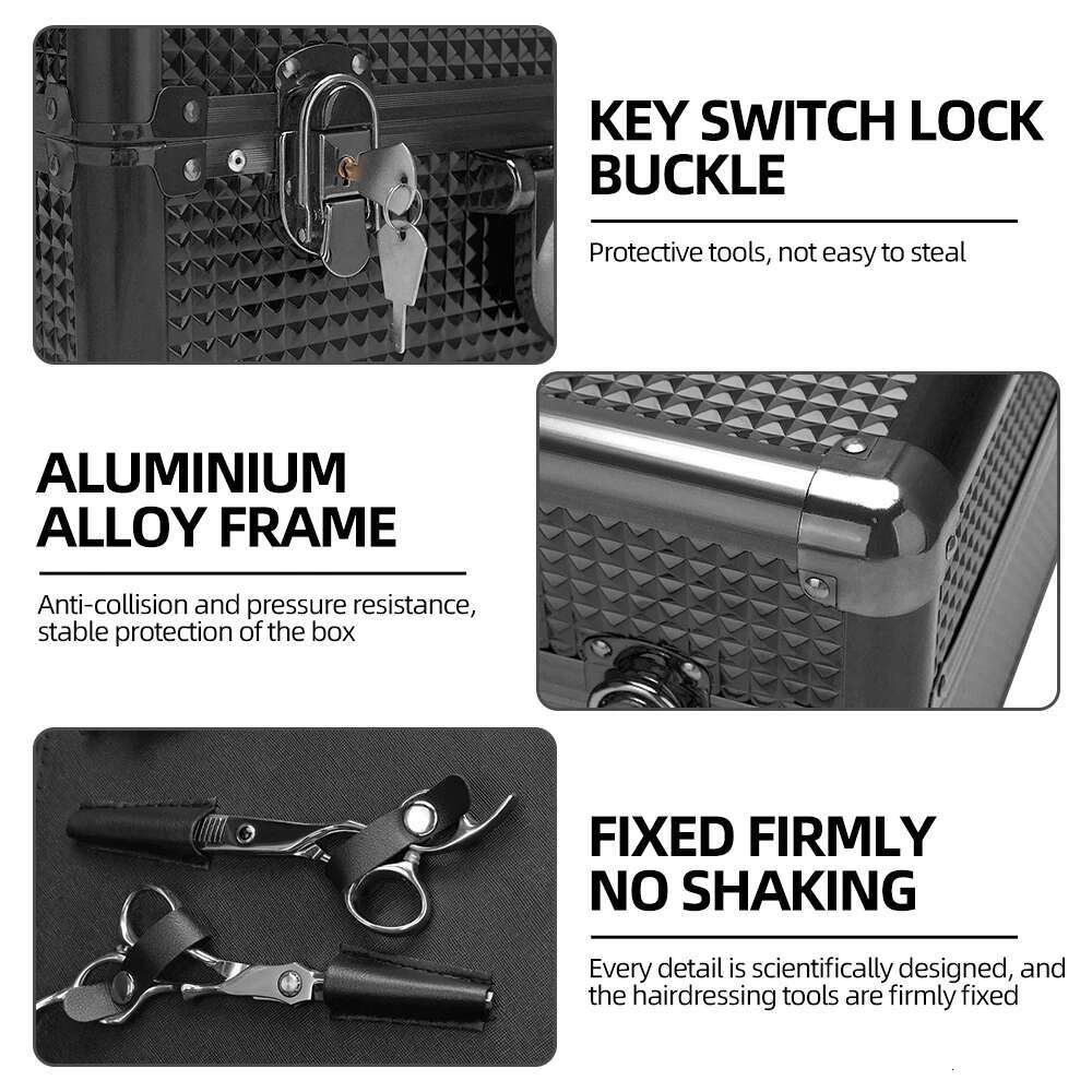 2024 New Hair Salon Hairdressing Tool Suitcase Hairdresser Scissors Comb Storage Case Professional Barbershop Styg Accessory