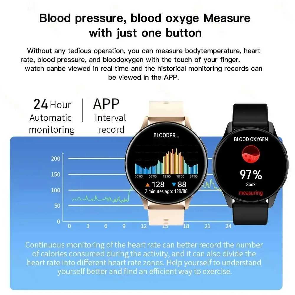 Smart Watch Round etooth Call Men Women Fitness Tracker Bracelet Custom Watch Face Watches For Android IOS Smartwatch 2025XJ250108
