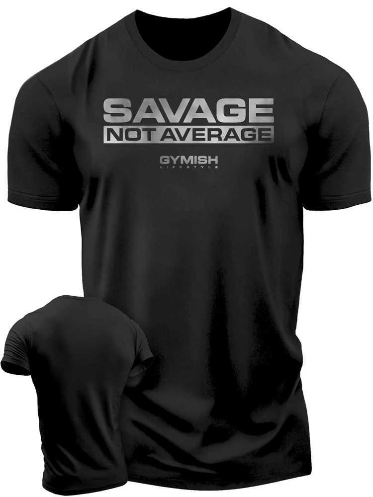 High Quality Mens T-shirt Street Sports Fitness Savage Alphabet Print Daily Short sleeved T-shirt Trend Mens Clothing Grey T-shirt T250108