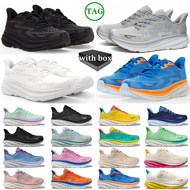 free shipping with box designer bondi clifton 8 9 running shoes for men women black white mens sports womens trainers sneakers tennis shoes big size