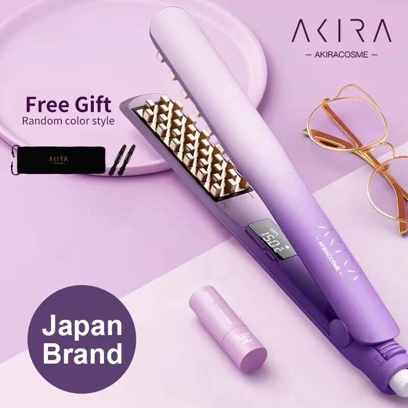 AkiraCosme Ceramic Middle Volumizing Iron, Negative ion Fluffy Corn Curler , Corrugated Hair Crimper Flat Iron