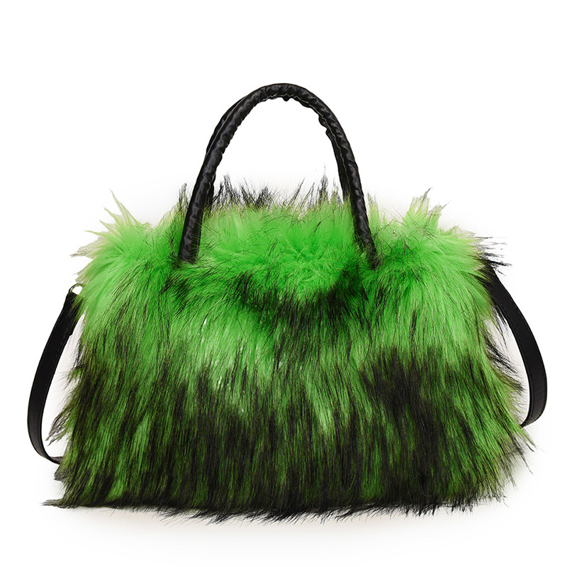 2025 New Fashionable women's models senior texture shoulder plush bag autumn winter Mongolian fur handbag large capacity plush highend bag