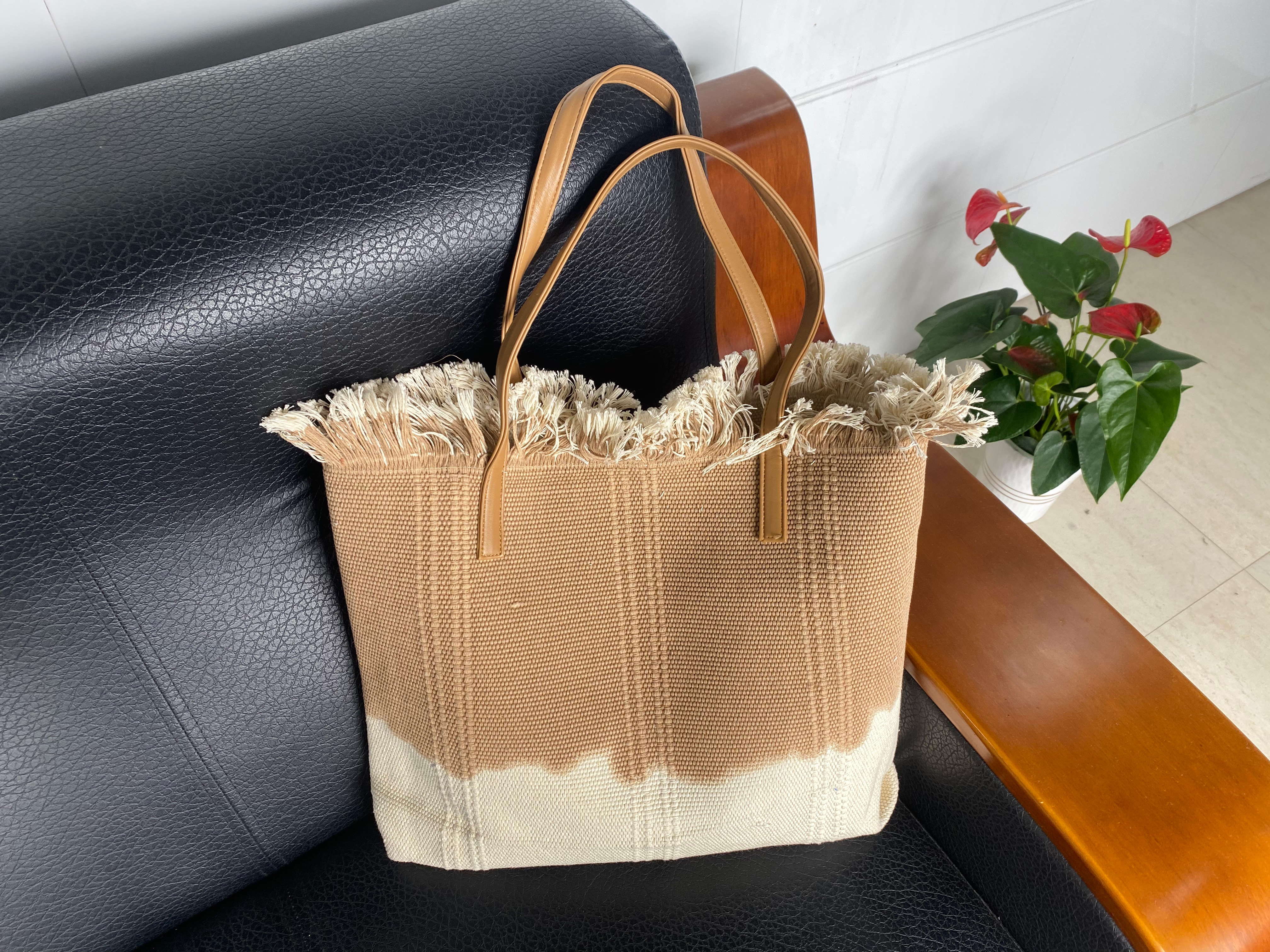 Eco-Friendly Handcrafted Linen Carryall Purse for Everyday Use