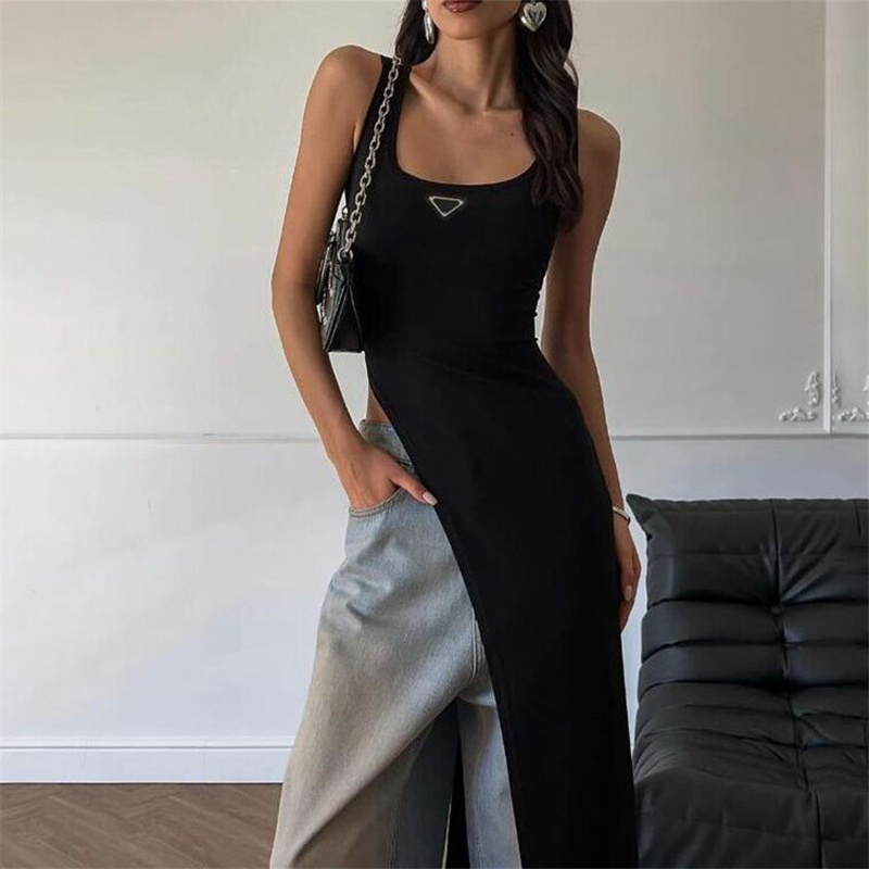 Casual Dresses Designer Black Spaghetti Strap Maxi Dress - Bodycon Trumpet Silhouette Sleeveless for Women 8FVO