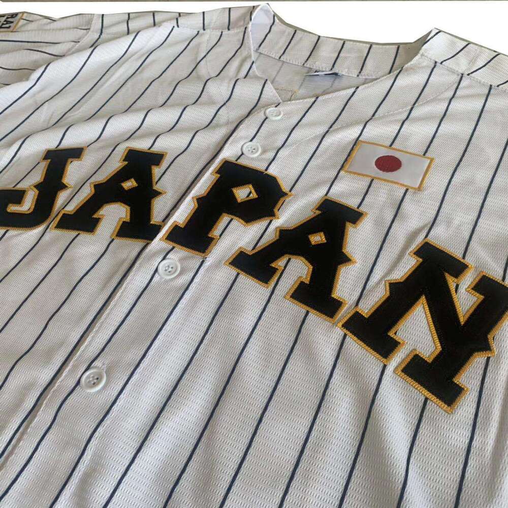 2025 Baseball jersey Japan 16 OHTANI Sewing embroidery cheap High-quality Outdoor sportswear WHITE Black stripe SAMURAI