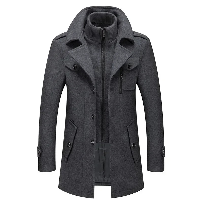 Men Cashmere Trench Winter Jackets Overcoats Wool Blends High Quality Winter Coats Male Business Casual Trench Coats 250102