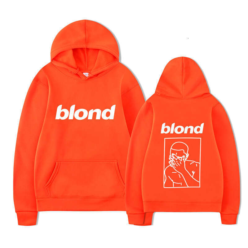 Blond autumn and winter new fleece urban casual hooded sweatshirt