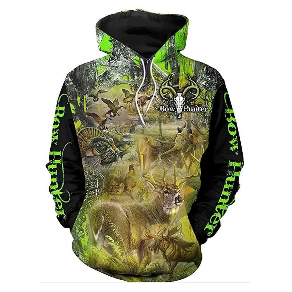 New and interesting mens pigtail hooded sweatshirt for autumn and winter hunting long sleeved camouflage sports shirt 3D printed W250108