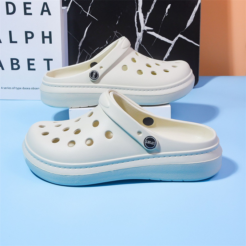 free shipping 2025 Summer New Beach Shoes for Men Casual Breathable Lightweight Sandals Outdoor Slippers black white blue