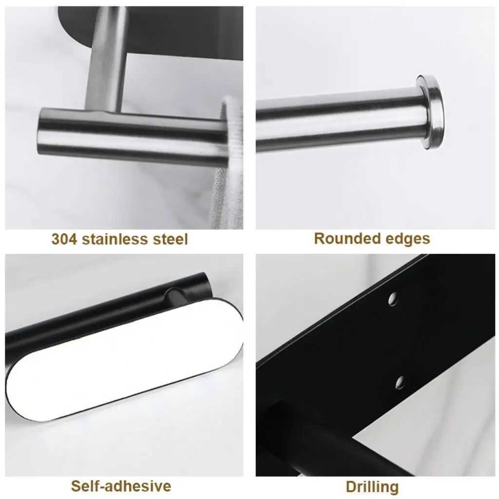 Adhesive paper towel roll holder toilet paper holder stainless steel self-adhesive paper towel holder kitchen bathroom accessories Y250107