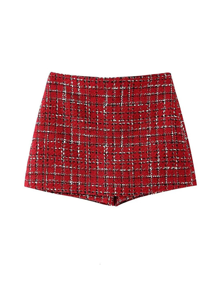 Plaid Knit Contrast Women Jacket Set A Line High Waist Lady Mini Skirt Suit 2024 Fashion Autumn Christmas Slim Female Top Sets 241225