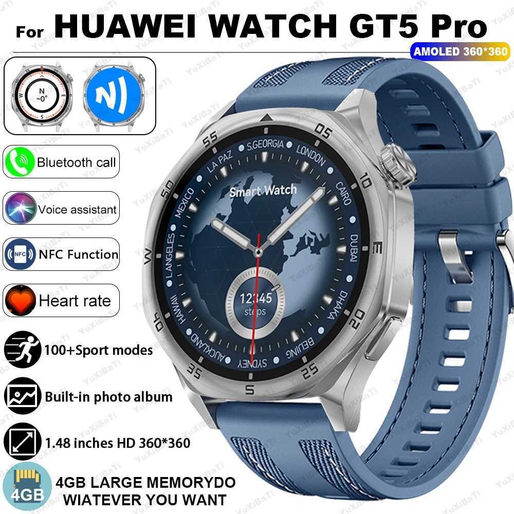 GT5 Pro Smart Watch Men Watch GT 5 4GB Memory 360*360 AMOLED HD Sn Heart rate GPS NFC etooth Call Compass Man SmartwatchXJ250108