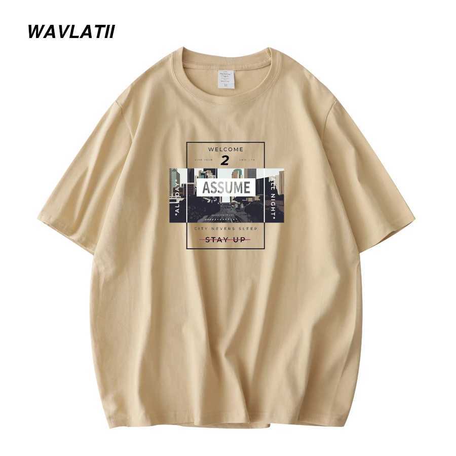 Vavrati new cool printed cotton mens T-shirt khaki O-neck short sleeved T-shirt mens black and white summer casual top WMT2303 M250108