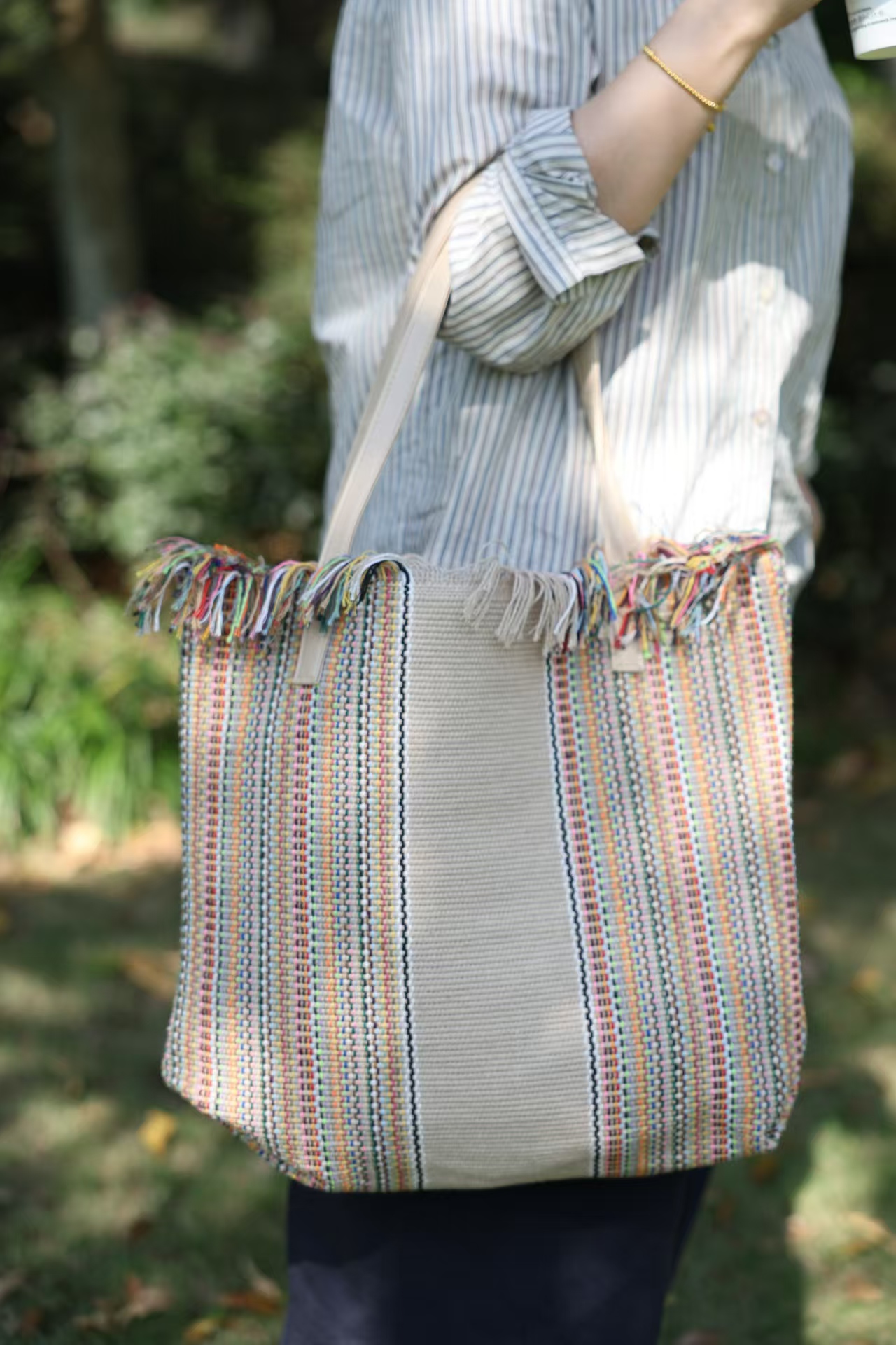 Handwoven Vintage Linen Crossbody Bag for Women