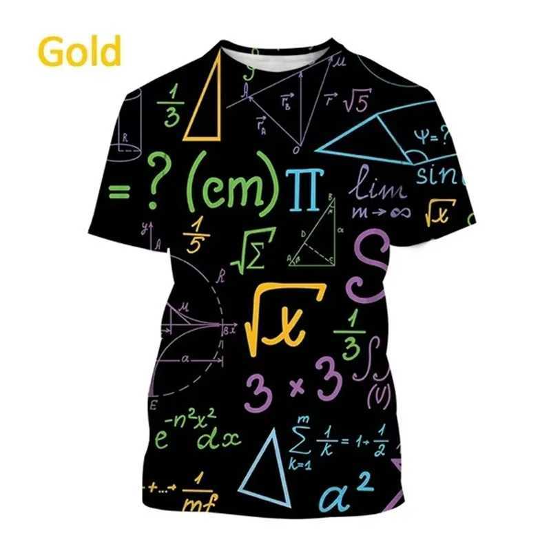 High Quality Mathematical formula printing mens T-shirt casual and interesting short sleeved T-shirt casual oversized mens T-shirt T250108