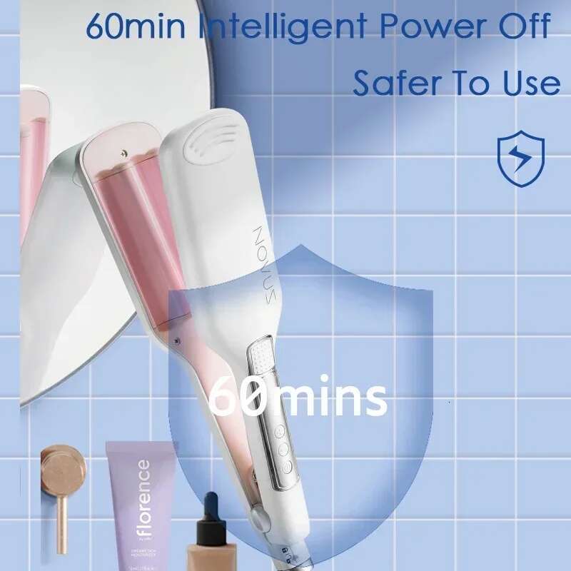 NOVUS 13mm Irons Anti-Scald 6000W Negative Ion Wave Curg hine Egg Rolls Fast Heating Auto-shutdown Styler