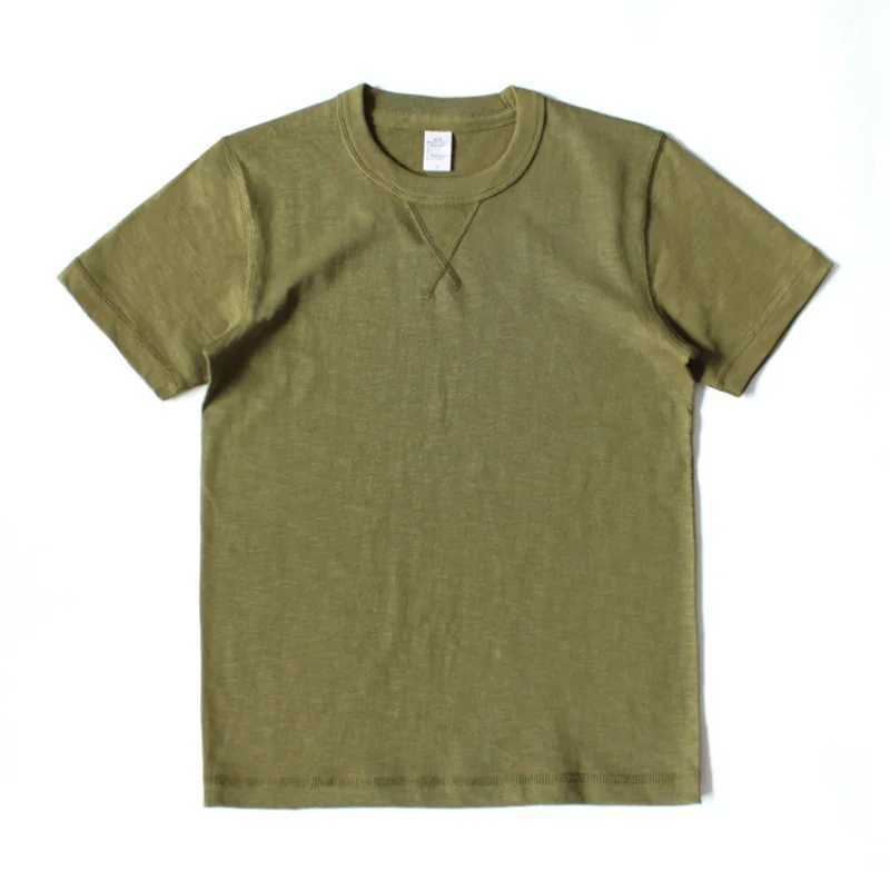 High Quality Heavy duty 300g cotton T-shirt mens seamless woven bamboo cotton short sleeved T-shirt top unisex clean fit design collar underwear T2501