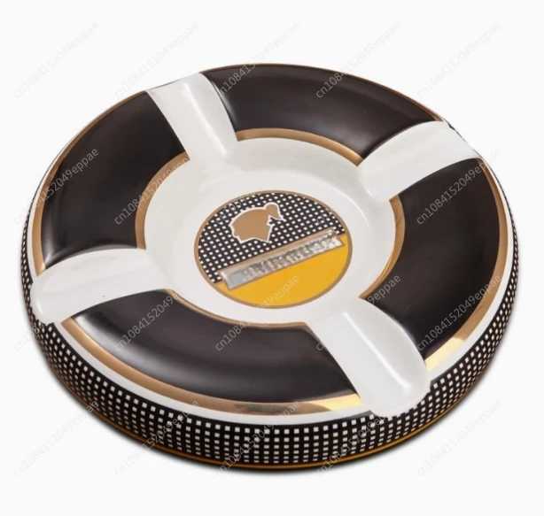 Luxury Classic Round Cigar Grey Jar High end Chinese Ceramic 4-slot Ceramic Grey Jar Cigar Set Accessories! X250108