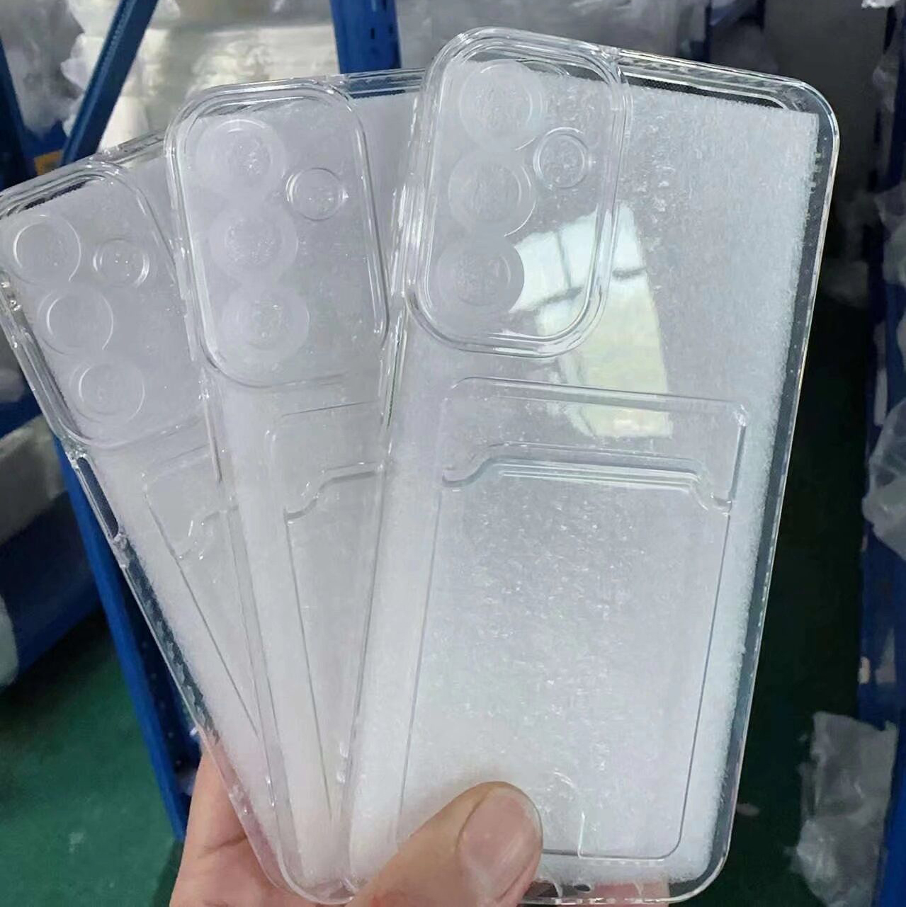 S25 FE Card Pocket Soft TPU Cases For Samsung S25 Edge S24 FE A17 A36 A56 A25 A06 A16 S23 Ultra Plus A55 A35 A25 A15 A05 Clear ID Card Slot Airbag Ant