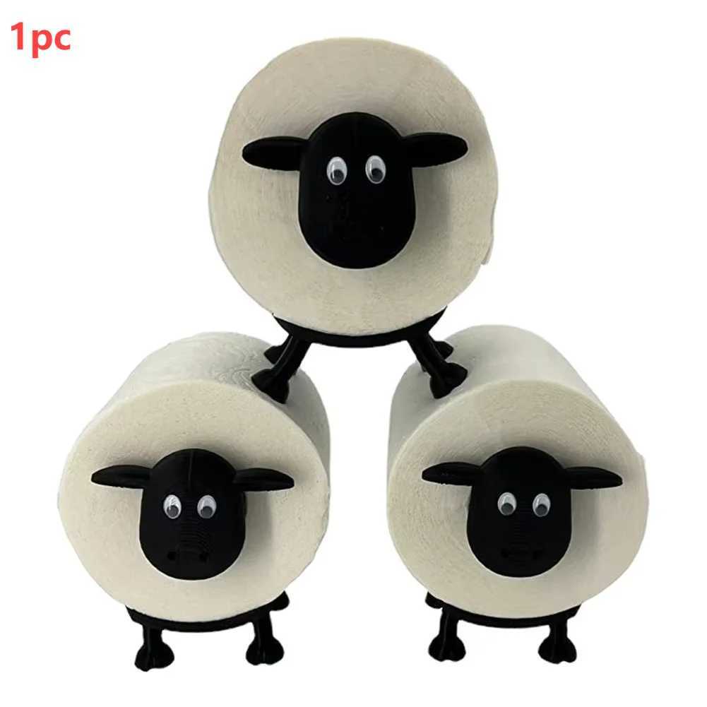 Sheep toilet paper holder resin cute sheep tissue box stackable suitable for his shower and dressing table Y250107
