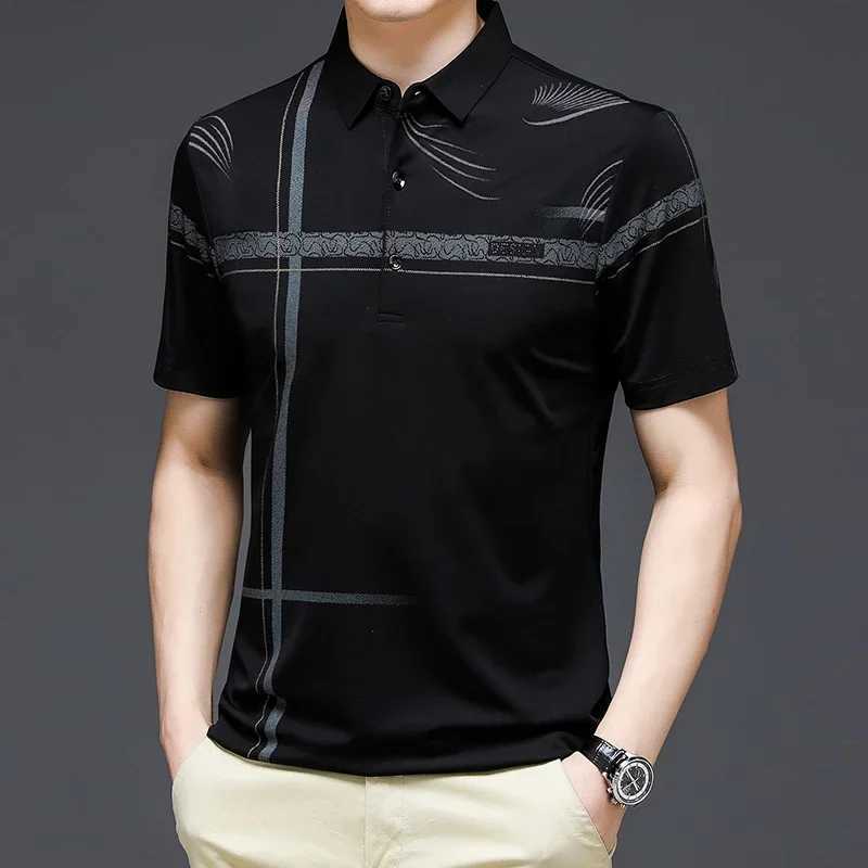 Mens Casual Fashion Polo Shirt Breathable and Comfortable Embroidered TopXJ250108