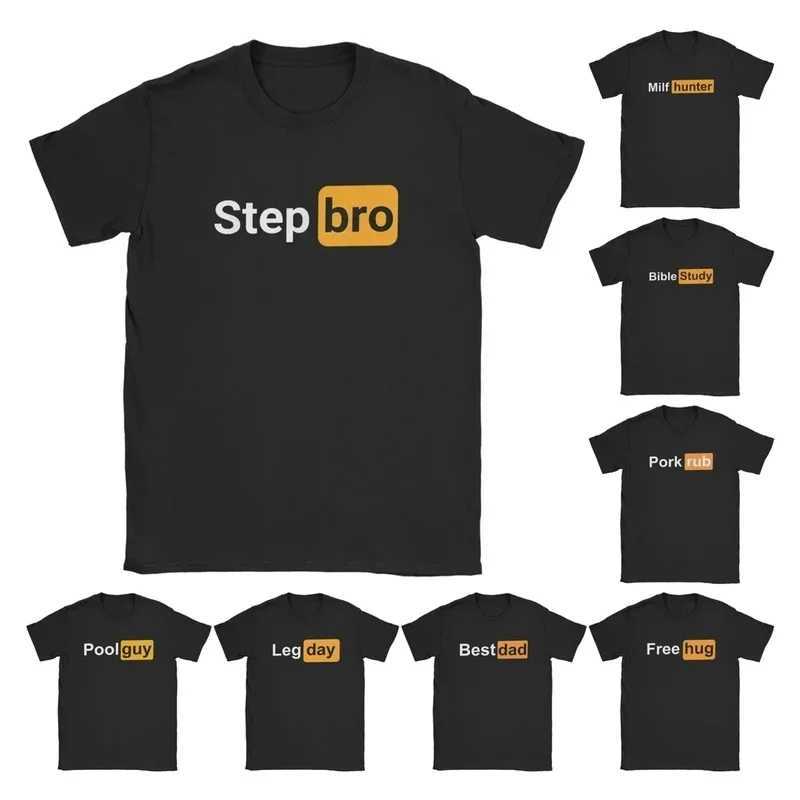 Y2K Great Step Bro Hilarious Novelty Joke Mens T-shirt O-neck Cotton T-shirt Interesting Short Sleeve Center T-shirt Size M250109