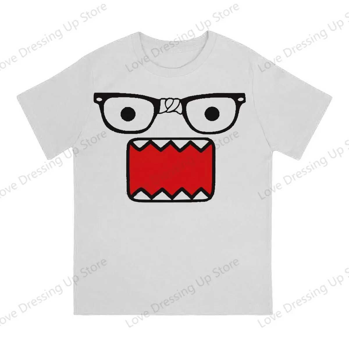 Domo Kun printed fun short sleeved T-shirt for mens casual couple top M250108