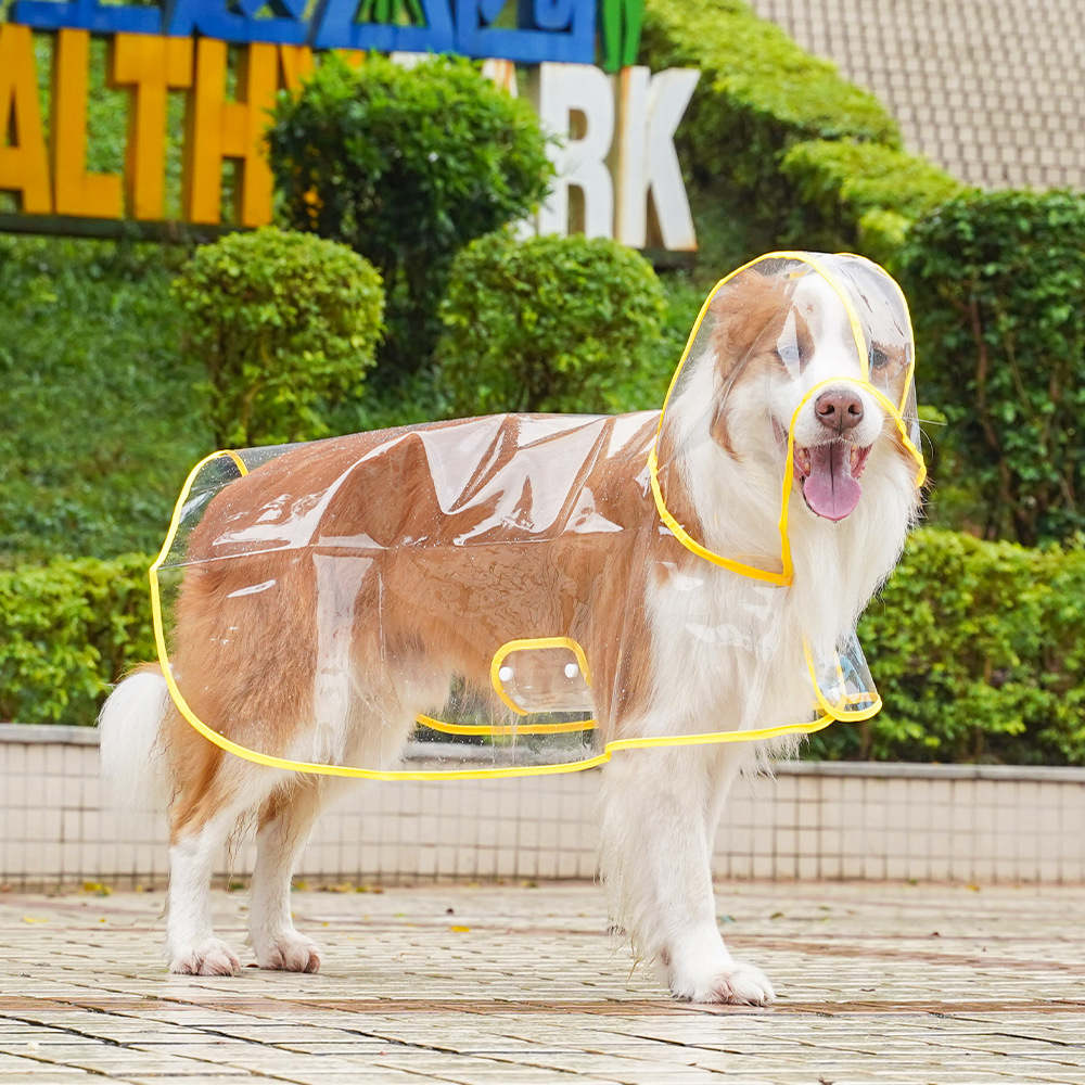 Pet big dog Clear outing raincoat Golden Retriever multi shepherd large dog clothing