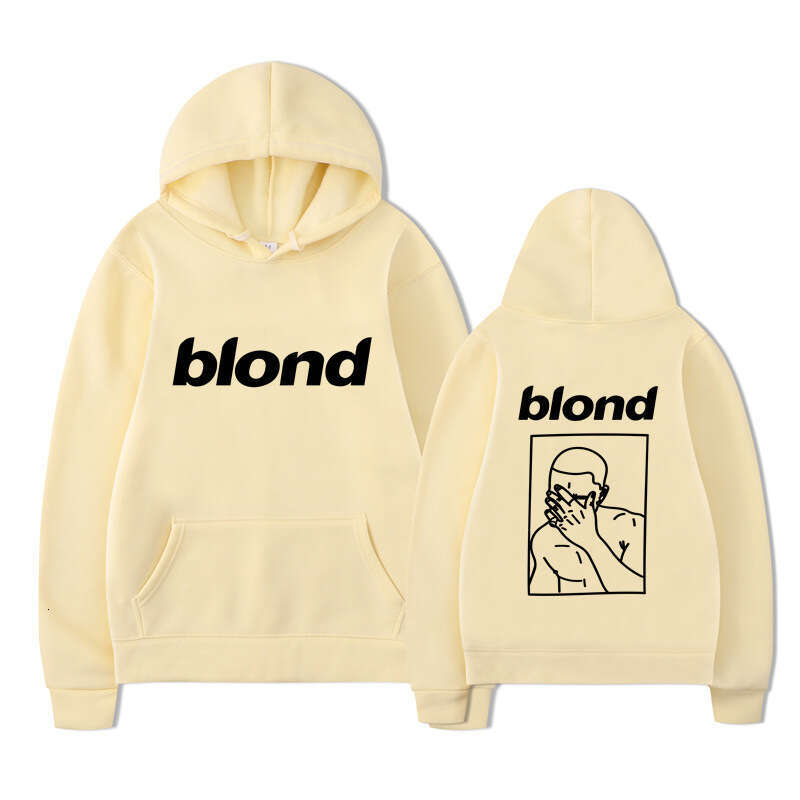 Blond autumn and winter new fleece urban casual hooded sweatshirt