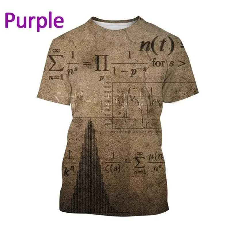 High Quality Mathematical formula printing mens T-shirt casual and interesting short sleeved T-shirt casual oversized mens T-shirt T250108