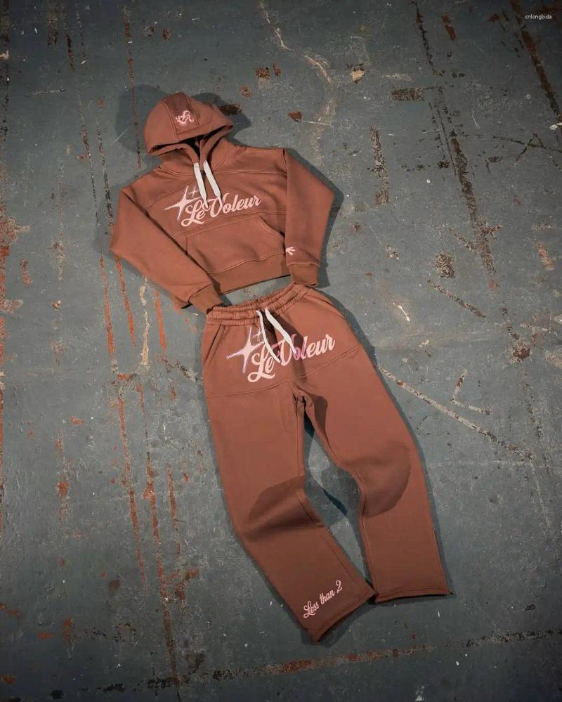 Men's Tracksuits Streetwear Hoodie Sweatpants Two Piece Set Men Women Hip Hop Letter Oversized Sweatshirt Lounge Pants
