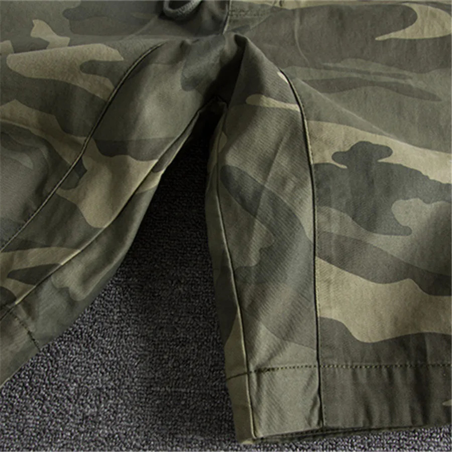 2024 Summer Men Camouflage Shorts Casual Elastic Waist Comfort Loose Jogging Pants Cotton Cargo Gym Running Beach 250106